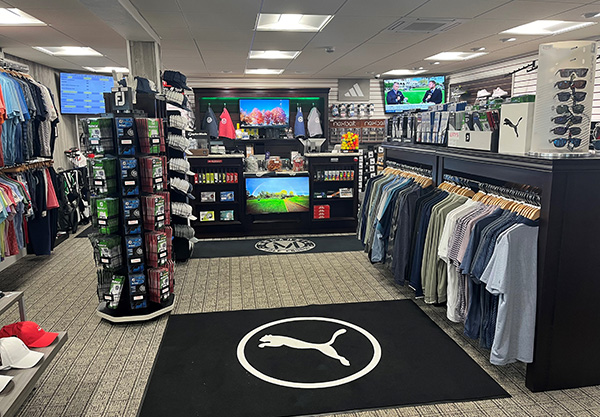 inside Mohansic proshop with numerous products for purchase